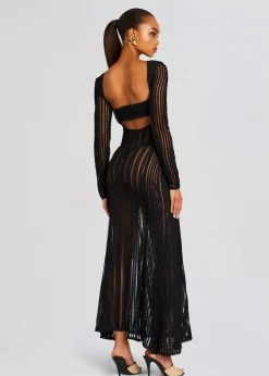 Retrofete Saley Long Dress Black Sham Cheap