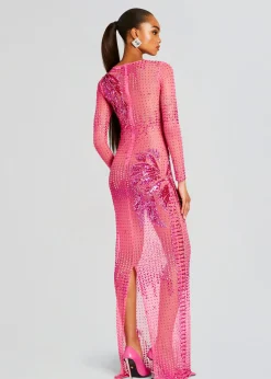 Retrofete Sammy Embellished Dress Ultra Pink New