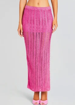 Retrofete Sandy Crochet Skirt Malibu Pink Cheap