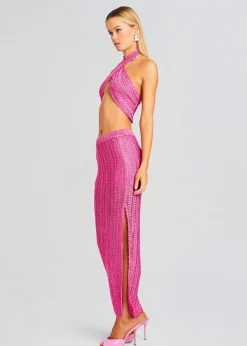 Retrofete Sandy Crochet Skirt Malibu Pink Cheap
