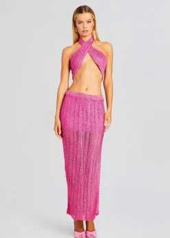 Retrofete Sandy Crochet Skirt Malibu Pink Discount
