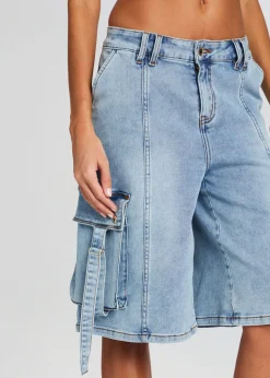 Retrofete Sarta Cargo Short Vintage Celeste Fashion