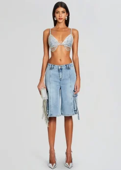 Retrofete Sarta Cargo Short Vintage Celeste Fashion