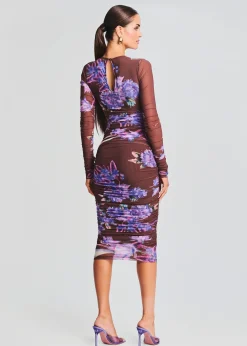 Retrofete Shay Midi Dress Brown Cheap