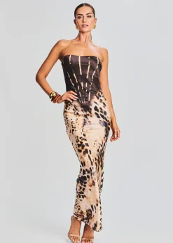 Retrofete Shayna Silk Dress Vintage Cheetah Fashion
