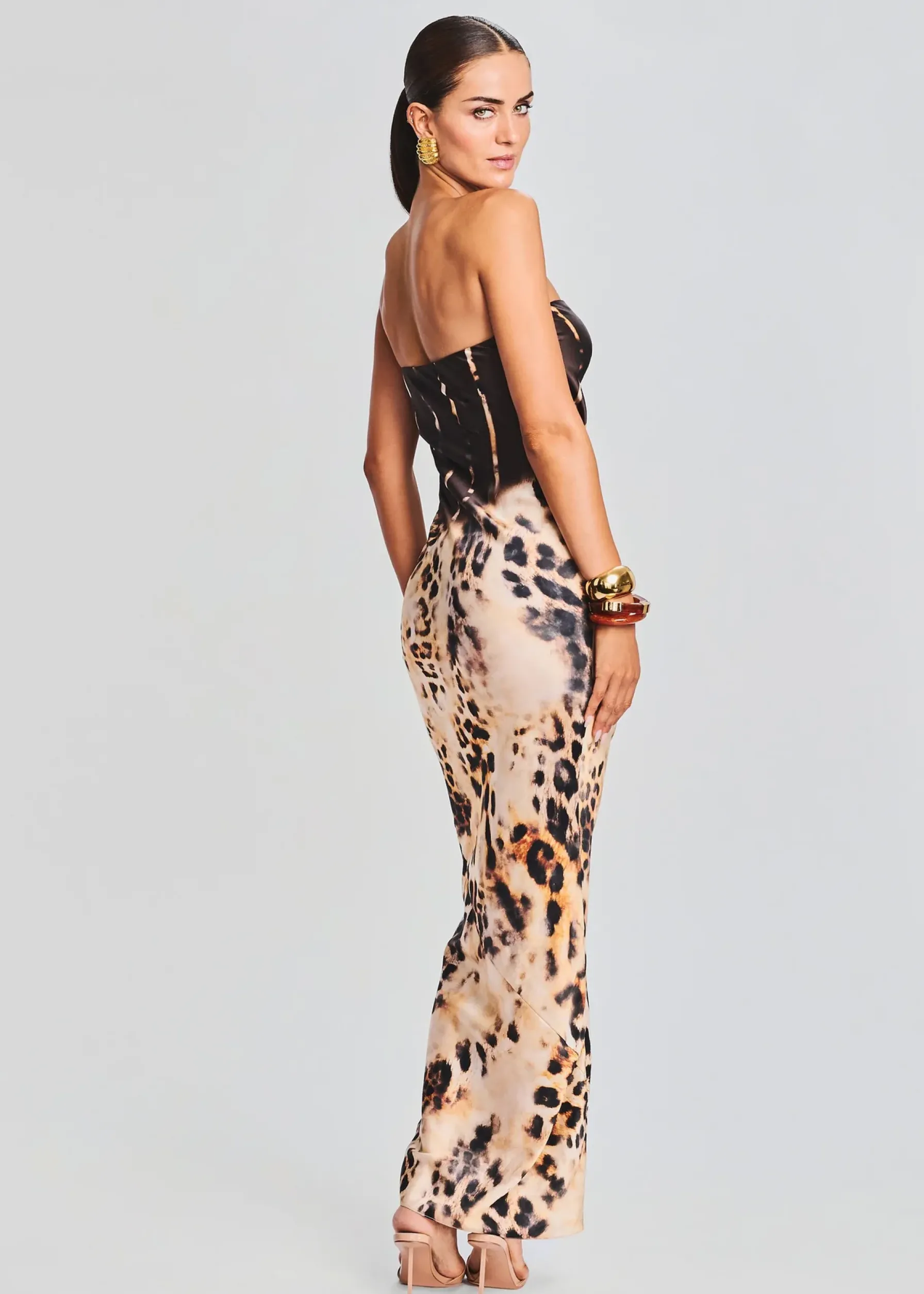 Retrofete Shayna Silk Dress Vintage Cheetah Flash Sale