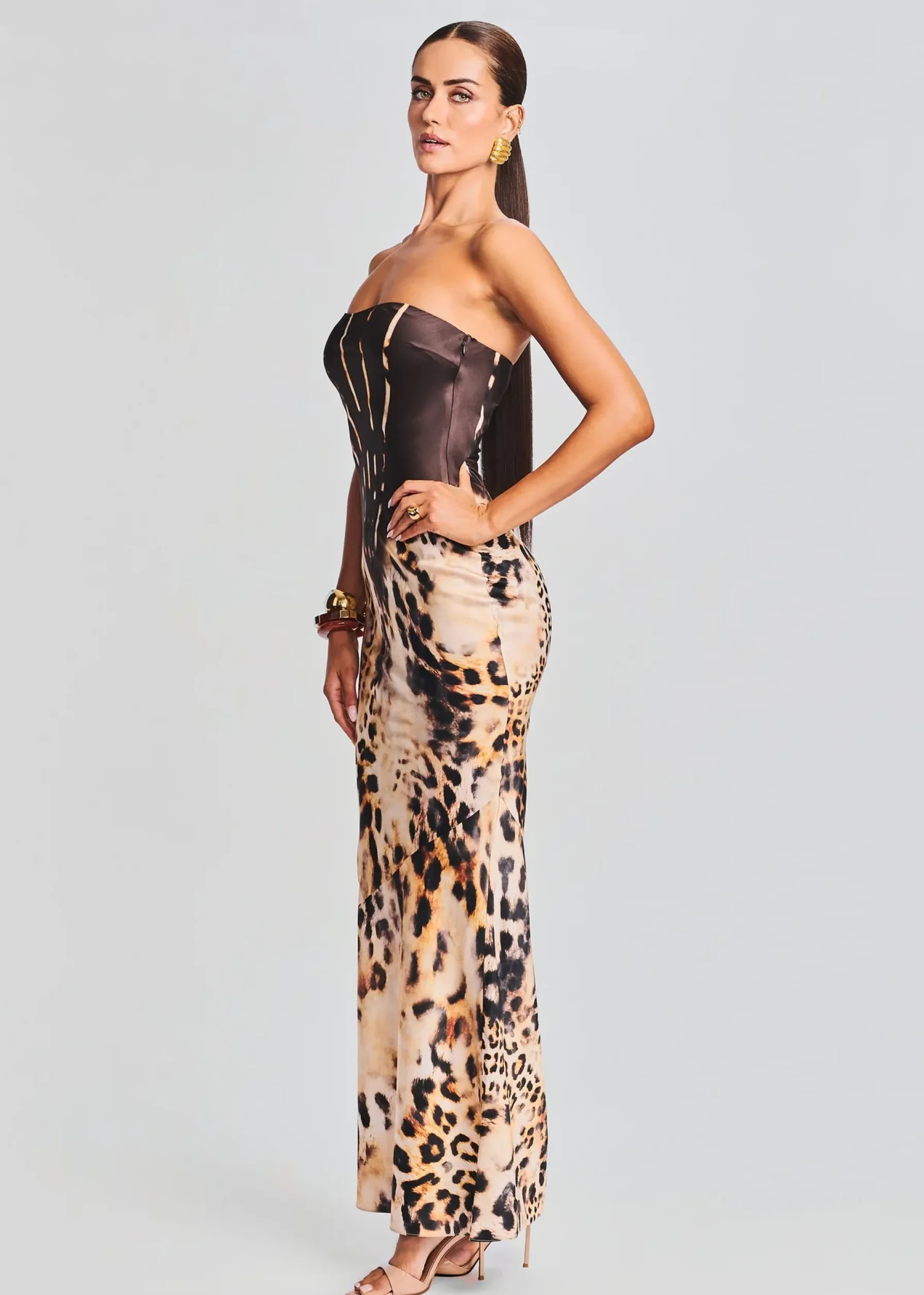 Retrofete Shayna Silk Dress Vintage Cheetah Store
