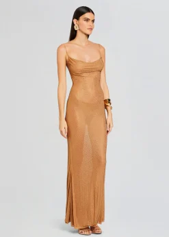 Retrofete Shilo Embellished Silk Dress Tannin Best Sale