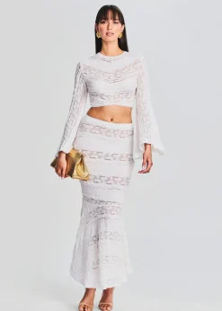Retrofete Shir Long Skirt White Sa Punta Fashion