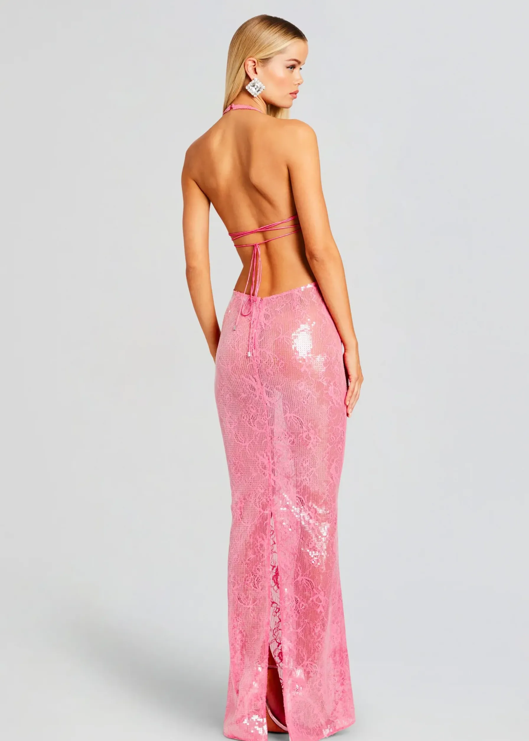 Retrofete Shivonne Sequin Lace Dress Paradise Pink Clearance