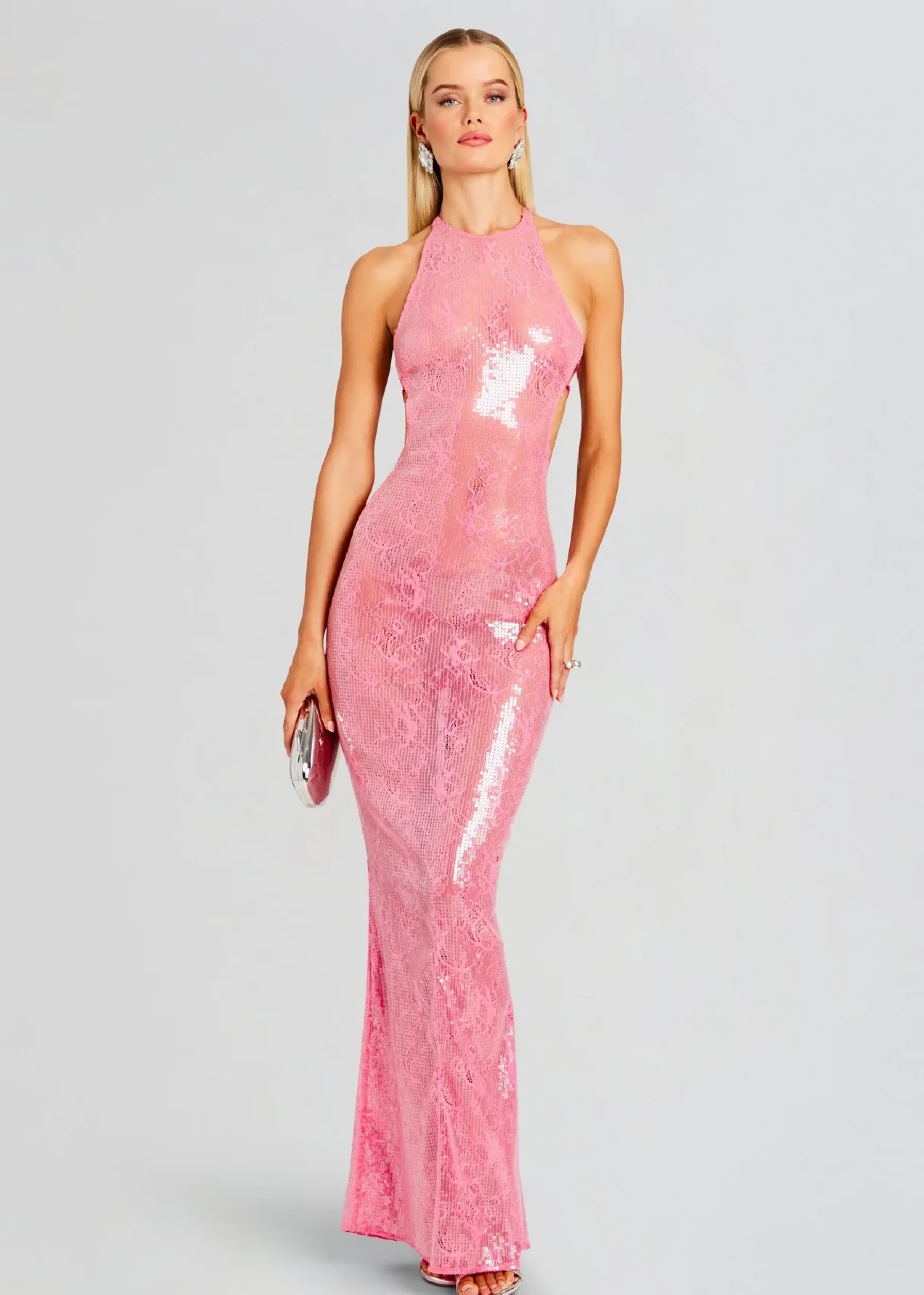 Retrofete Shivonne Sequin Lace Dress Paradise Pink Online