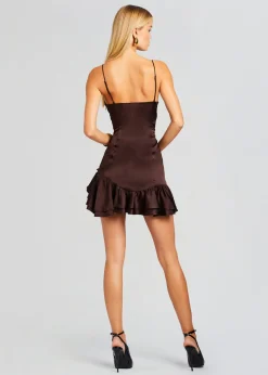 Retrofete Silvana Silk Dress Dark Chocolate Best Sale