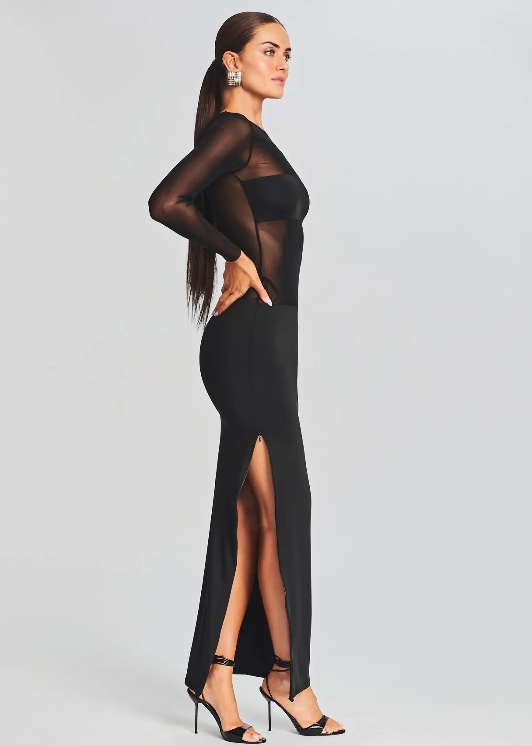 Retrofete Silver Maxi Dress Black Fashion