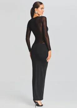 Retrofete Silver Maxi Dress Black Fashion