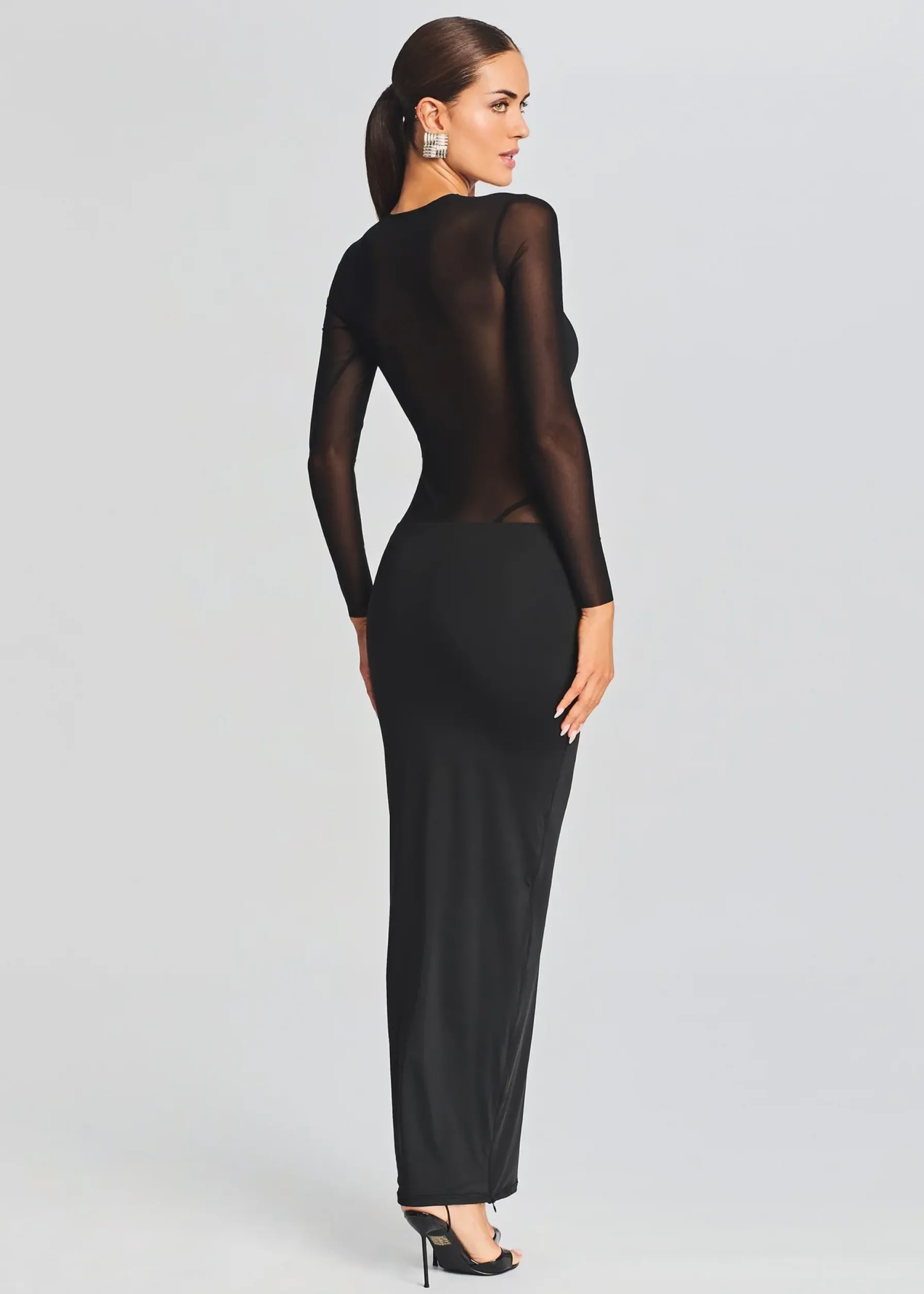 Retrofete Silver Maxi Dress Black Fashion
