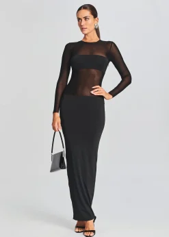 Retrofete Silver Maxi Dress Black Fashion