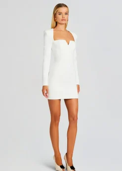 Retrofete Simone Mini V Dress White New