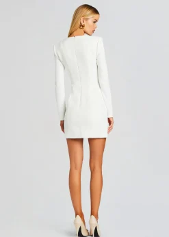 Retrofete Simone Mini V Dress White New