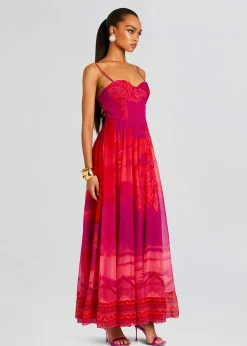 Retrofete Soma Long Dress Multicolor Hot
