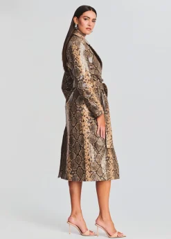 Retrofete Steffan Leather Coat Tannin Snake Clearance