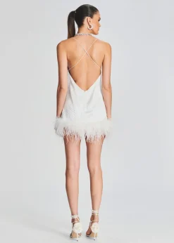 Retrofete Susana Feather Dress White Discount