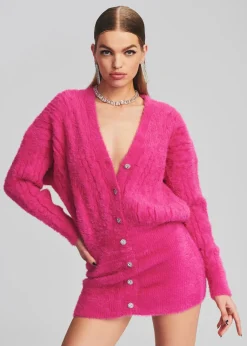 Retrofete Tala Fuzzy Dress Fuzzy Magenta Fashion