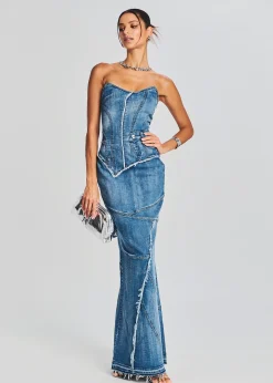 Retrofete Tamara Denim Dress Sea New