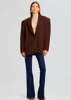 Retrofete The Adel Oversized Dad Blazer Brown Cheap