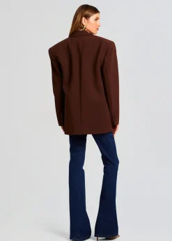 Retrofete The Adel Oversized Dad Blazer Brown Clearance
