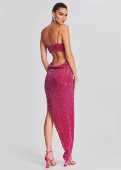 Retrofete Topaz Glass Beaded Dress Fuchsia Outlet