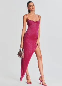 Retrofete Topaz Glass Beaded Dress Fuchsia Outlet