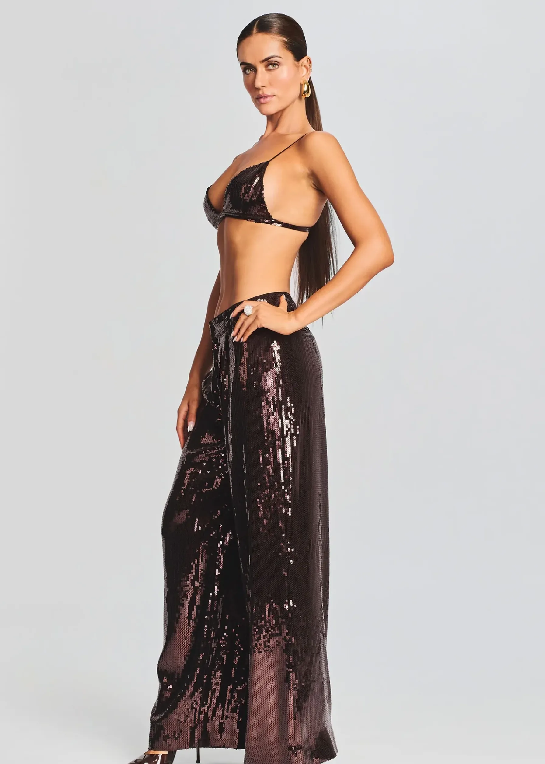 Retrofete Trinity Sequin Pant Dark Chocolate Online