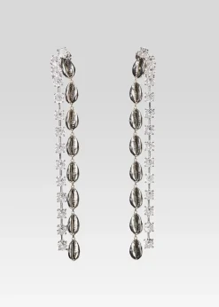 Retrofete Tyde Crystal Shell Drop Earrings Silver Online