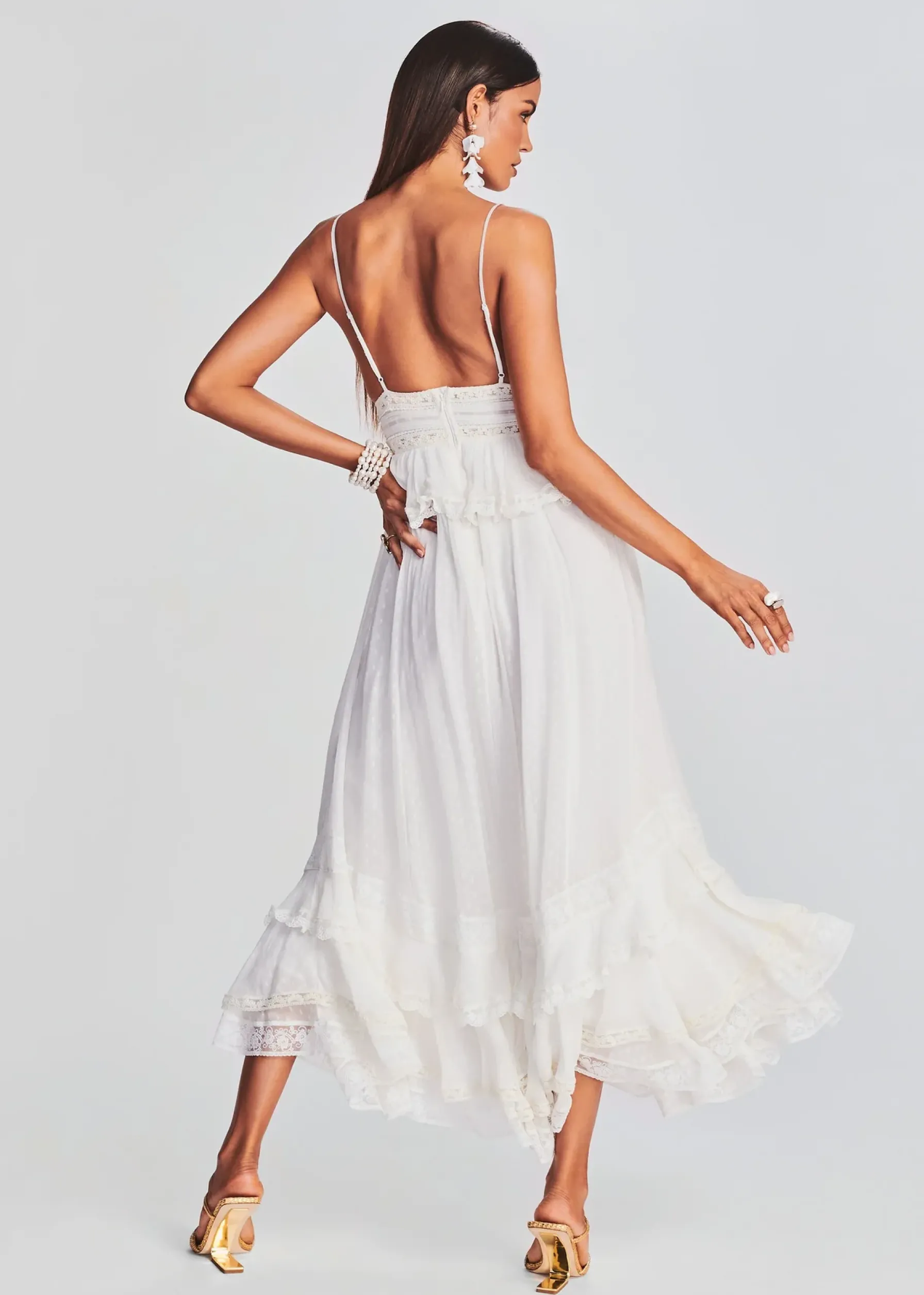 Retrofete Tyra Long Dress White Cheap