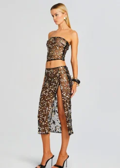 Retrofete Venus Embellished Top Black/Gold Store
