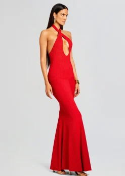 Retrofete Verona Bandage Knit Dress Red Discount