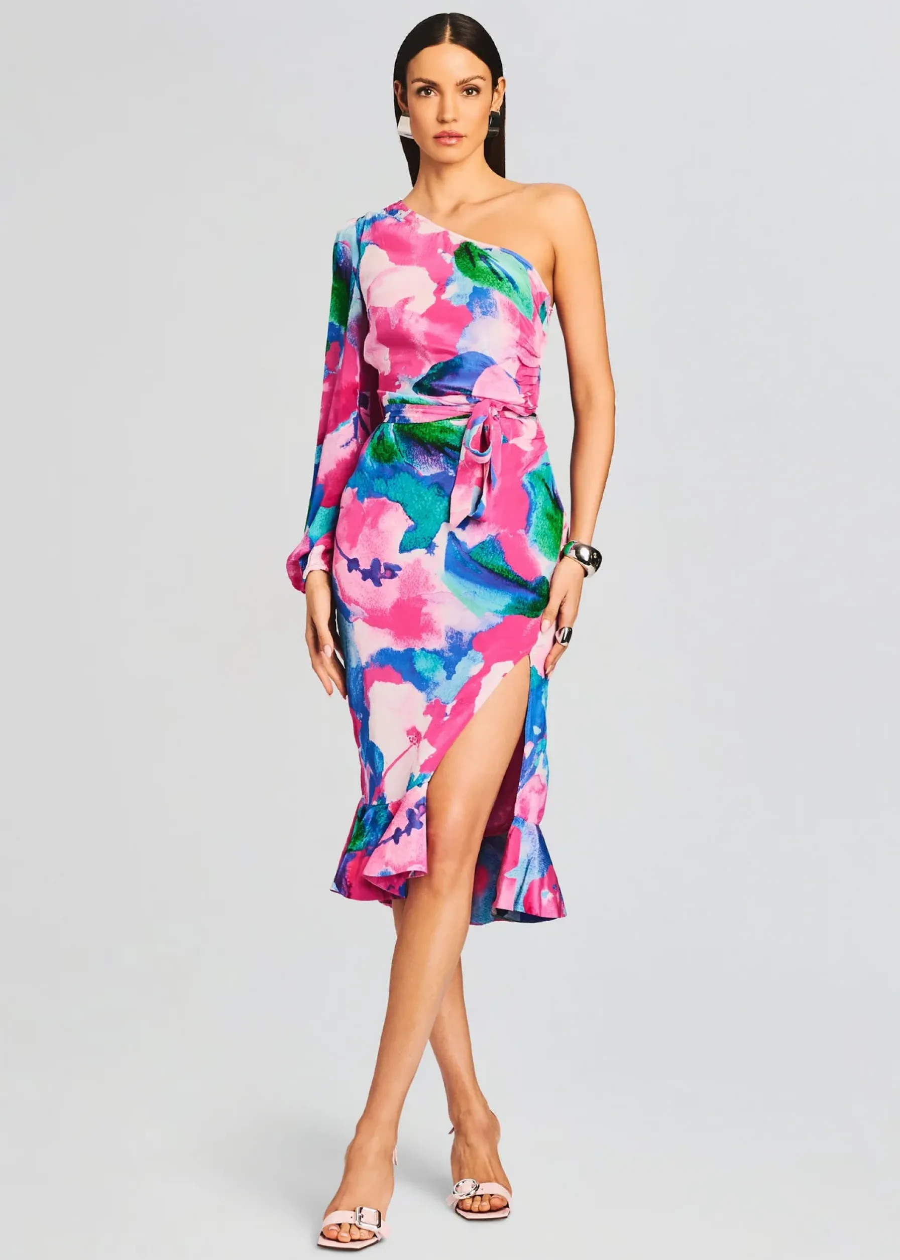 Retrofete Vesa One Shoulder Midi Dress Multicolor Online