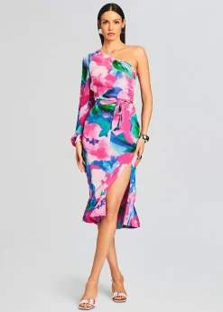 Retrofete Vesa One Shoulder Midi Dress Multicolor Online