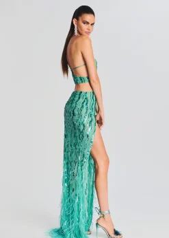 Retrofete Vice Sequin Feather Dress Sea Foam Outlet