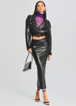Retrofete Victoria Leather Jacket Black Shop