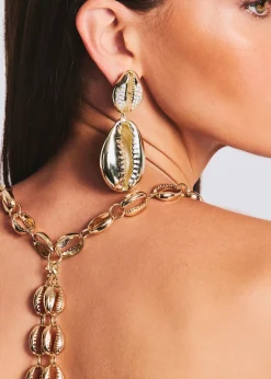 Retrofete Vida Shell Earrings Gold Sale