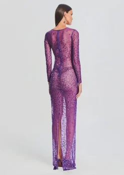 Retrofete Vinci Sequin Dress Amethyst New
