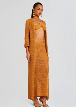 Retrofete Viola Long Cover Up Tobacco Discount