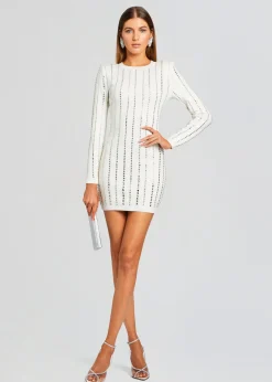 Retrofete Virginia Embellished Knit Dress White Hot