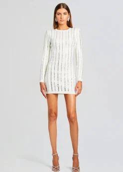 Retrofete Virginia Embellished Knit Dress White Best Sale