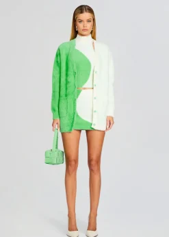 Retrofete Winnie Fuzzy Mini Skirt Pistachio/Cream Sale