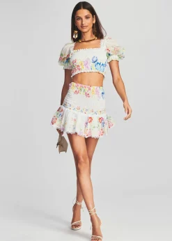 Retrofete Yane Short Skirt Garden White Print Online