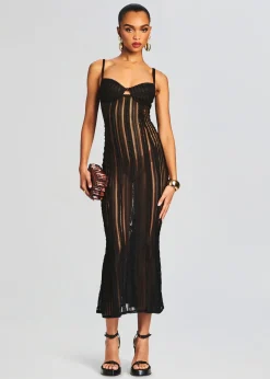 Retrofete Yayay Long Dress Black Sham Hot