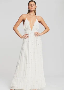 Retrofete Zadie Embellished Silk Chiffon Dress White Best