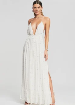Retrofete Zadie Embellished Silk Chiffon Dress White Best